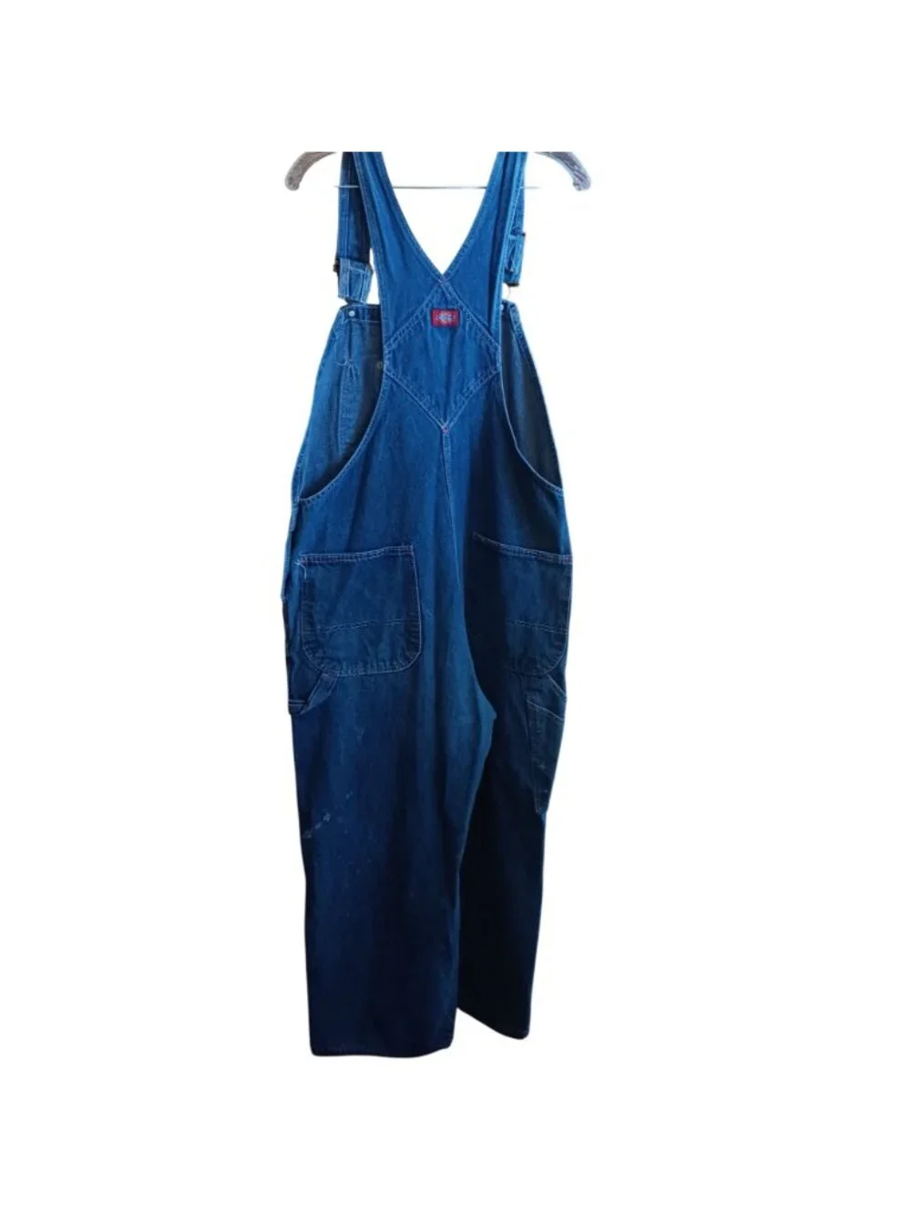 40x30 Vintage Dickies Blue Denim Overalls Workwear Carpenter Distressed Shred